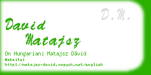 david matajsz business card